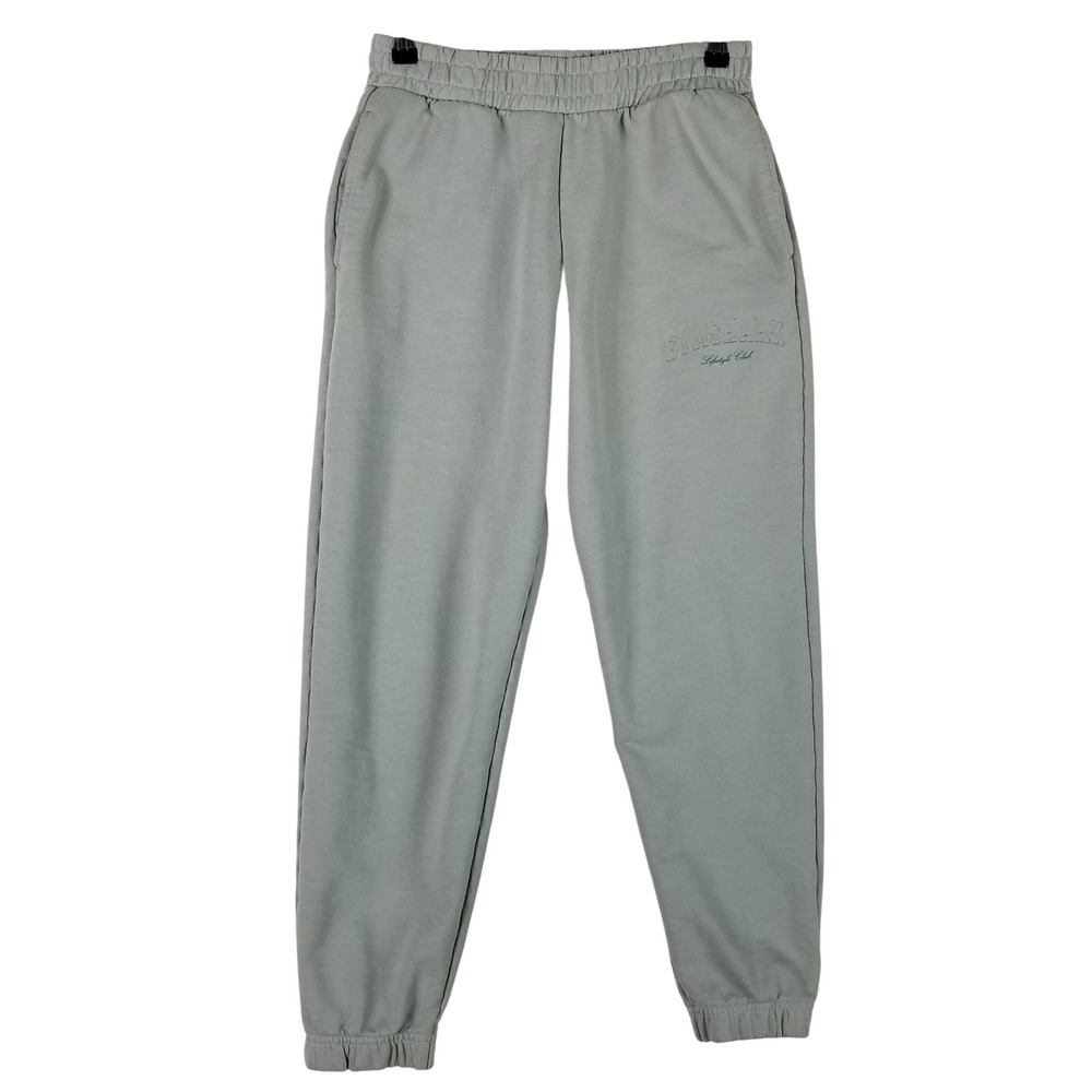 Gymshark Joggers Men Small Sage Green Lifestyle Club Embroidered Sweatpants